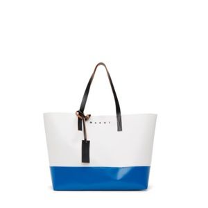Large Marni tribeca tote in the color blue and white